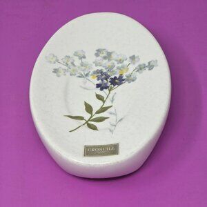 Croscill Tranquility Oval Ceramic Soap Dish With Floral Design Made‎ In China